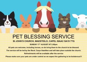 Pet Blessing Service Maesteilo