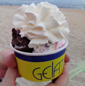 Gelato on a beach