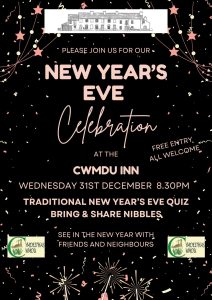 Cwmdu New Year Celebration, Wednesday 31st December 8.30pm