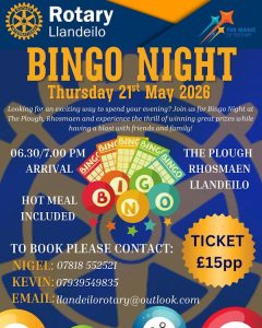 Llandeilo Rotary Bingo Night