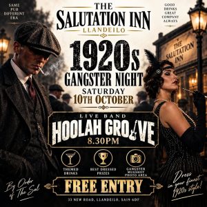 Step into the glamour of the roaring 1920s at our Peaky Blinders evening on October 10th