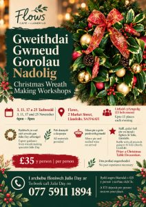 Christmas Wreath Making Workshops at Flows, Llandeilo