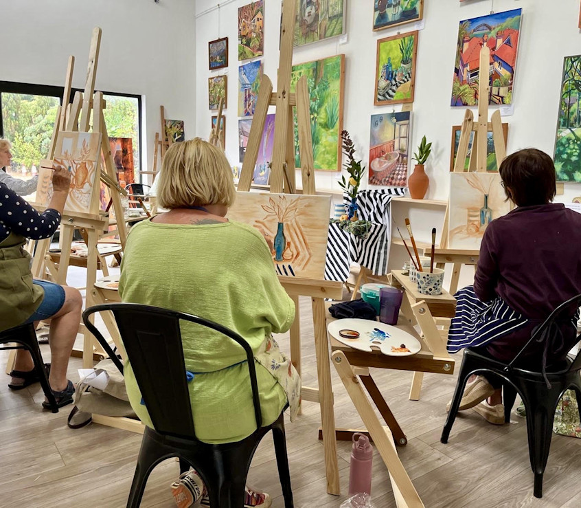 Weekly oil painting classes providing tuition at the spice barn