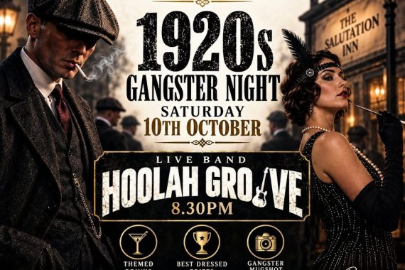 Step into the glamour of the roaring 1920s at our Peaky Blinders evening on October 10th