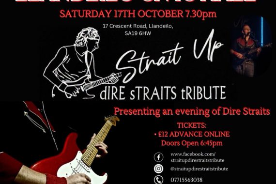 Strait Up, the Dire Straits tribute band at Llandeilo Civic Hall