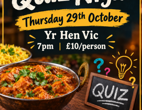 Curry and Quiz night yr Hen Vic