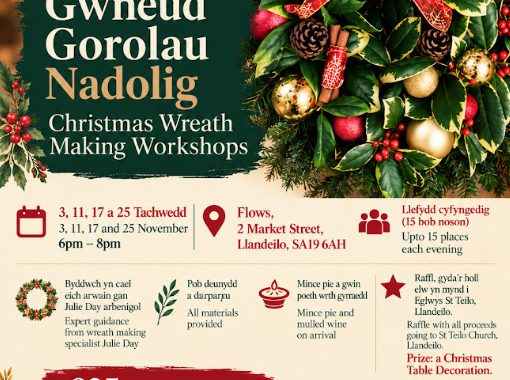 Christmas Wreath Making Workshops at Flows, Llandeilo