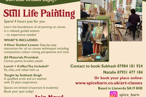 Monday 12th October is our second Still Life Oil Painting Class